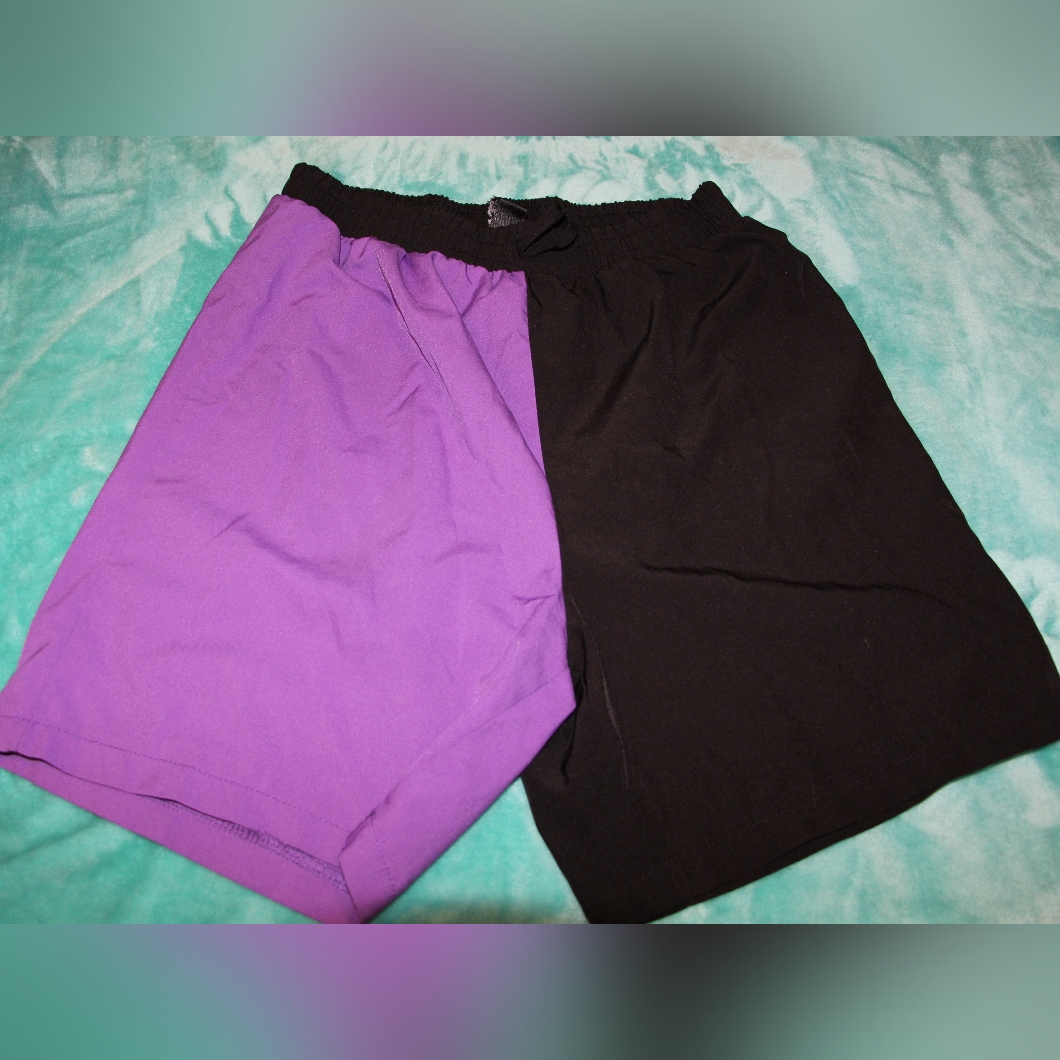 Black And Purple Shorts